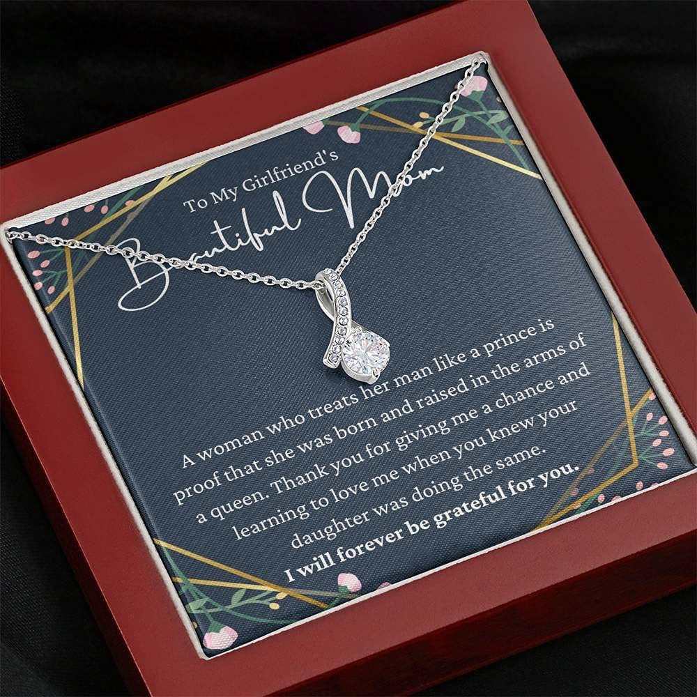 Personalized Handmade Necklace Gift for Mom - Message Card Jewelry, Mother's Day Present in White & Gold - Perfect for Special Occasions