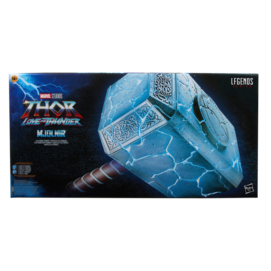Marvel Legends Series Thor: Love and Thunder Electronic Mjolnir Hammer - Collectible Light and Sound Replica for Fans, Cosplay, and Display
