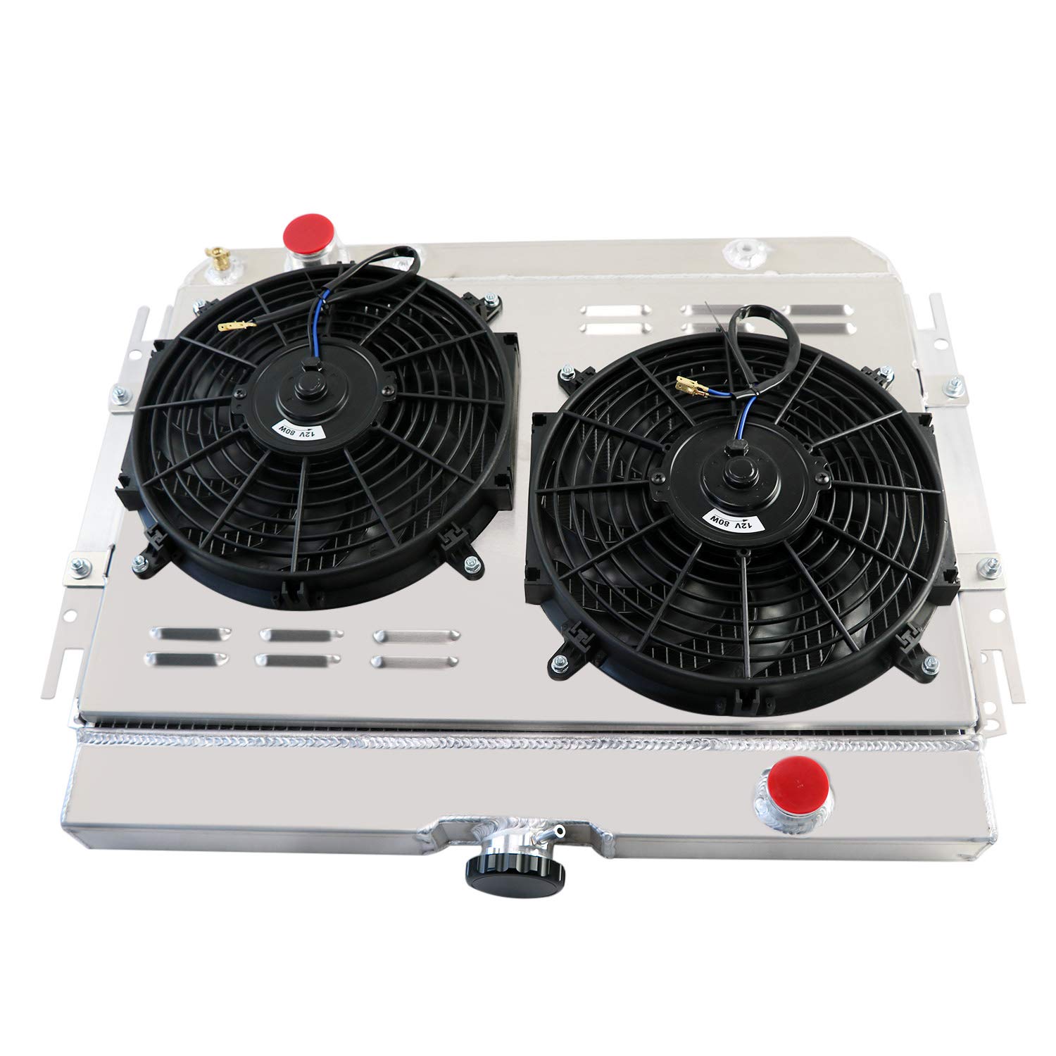 AlloyWorks 3-Row Core Aluminum Radiator with Dual 12
