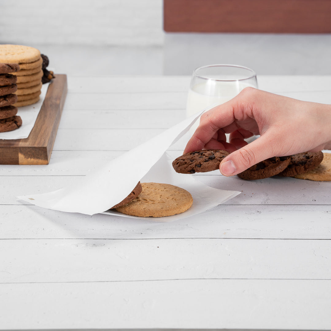 White Paper Small Double Open Greaseproof Bags - 6 1/4