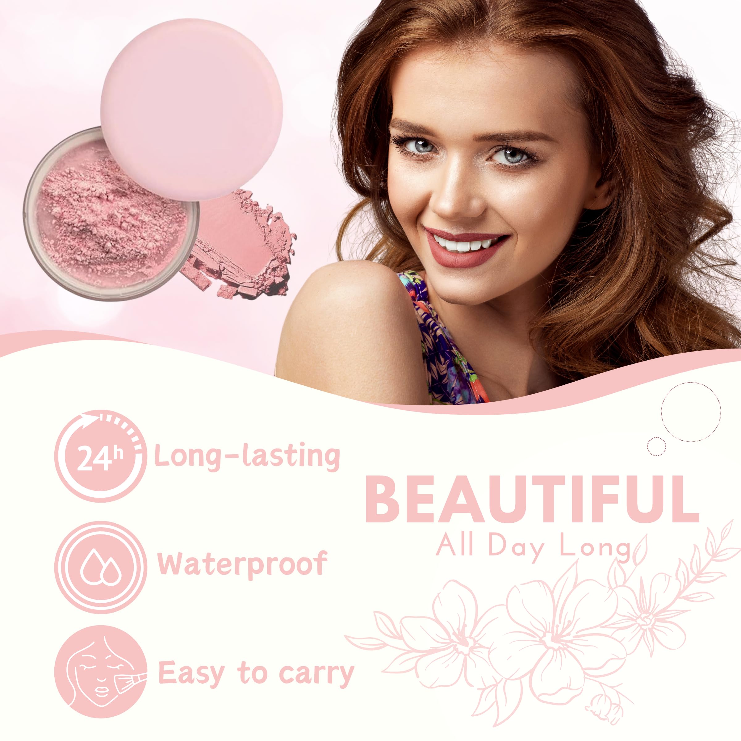 Luminance Milano Pink Setting Powder - Beauty Blurring Powder for All Skin Tones (04#) | Matte Finish & Oil Control | Perfect for Daily Makeup & Photo Shoots