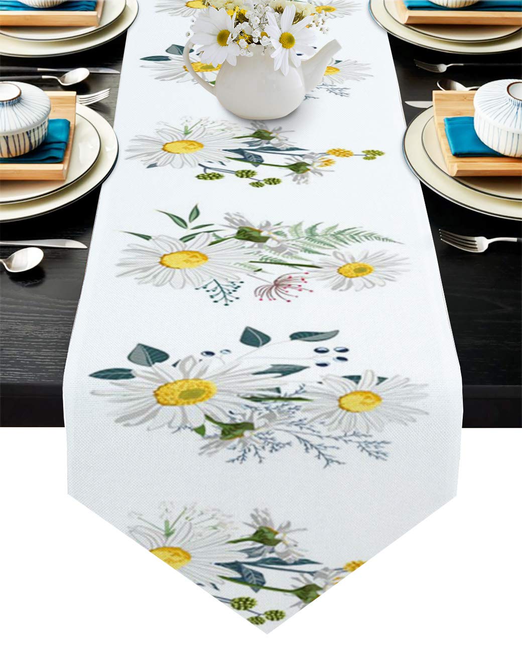 Houseall Polyester Table Runner 14x72 Inches - Durable, Fade-Resistant Dining Table Decor for Home, Kitchen, Party & Outdoor Events | Perfect for Weddings, Holidays and Everyday Use