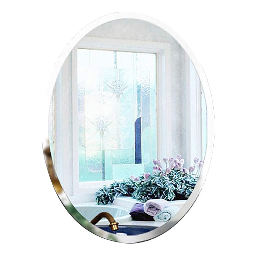 FMOGE Oval Wall-Mounted Vanity Mirror - 50cm & 70cm Bathroom Mirror with Hypotenuse Design for Bedroom, Dressing Room & Toilet Decor | Perfect for Makeup, Shaving & Home Decoration