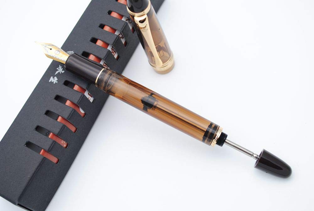CZXYWST 699 Negative Pressure Vacuum Filling Fountain Pen with Fine 0.5mm Nib - Brown Barrel & Solid Grip (Original Box Included) | Ideal for Calligraphy, Journaling & Professional Writing