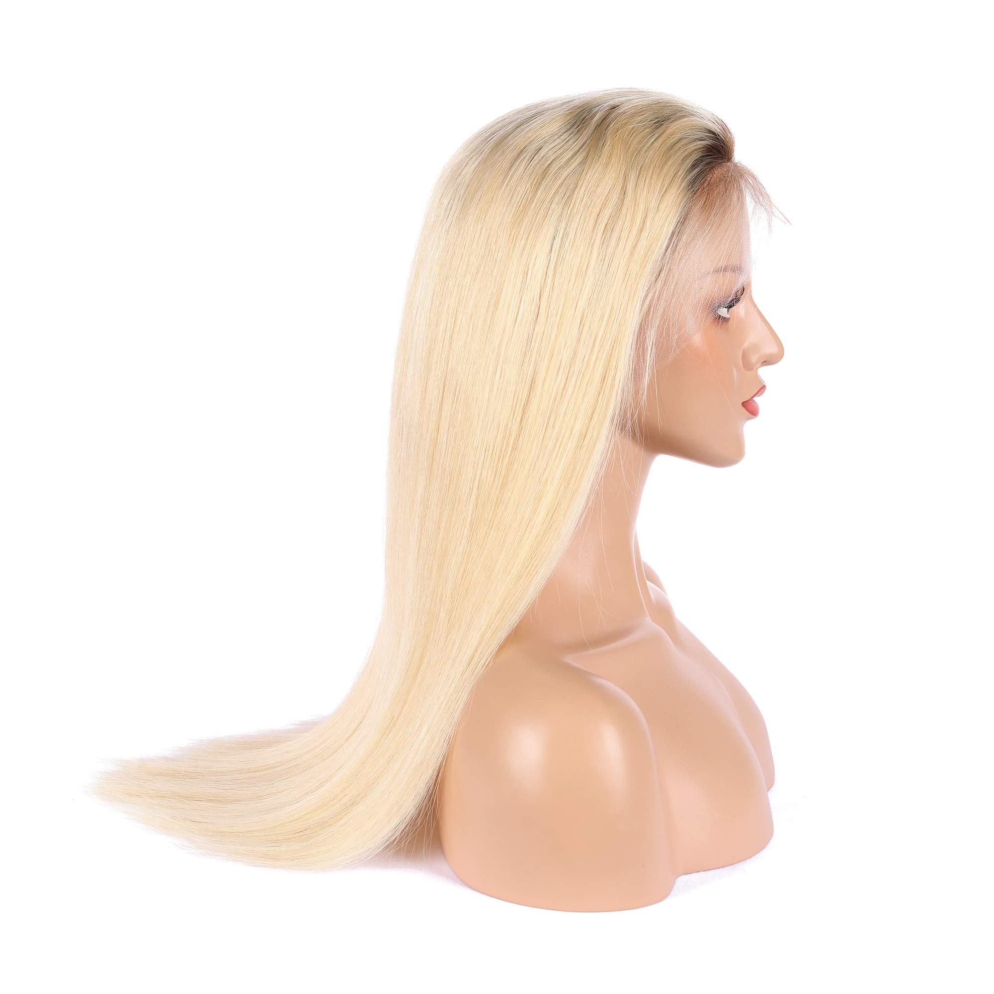 Blonde Peruvian Virgin Human Hair Lace Front Wig #4/613 - Pre Plucked Ombre Straight Glueless Wig with Baby Hair (28 Inch) | Perfect for Daily Wear, Cosplay & Special Occasions