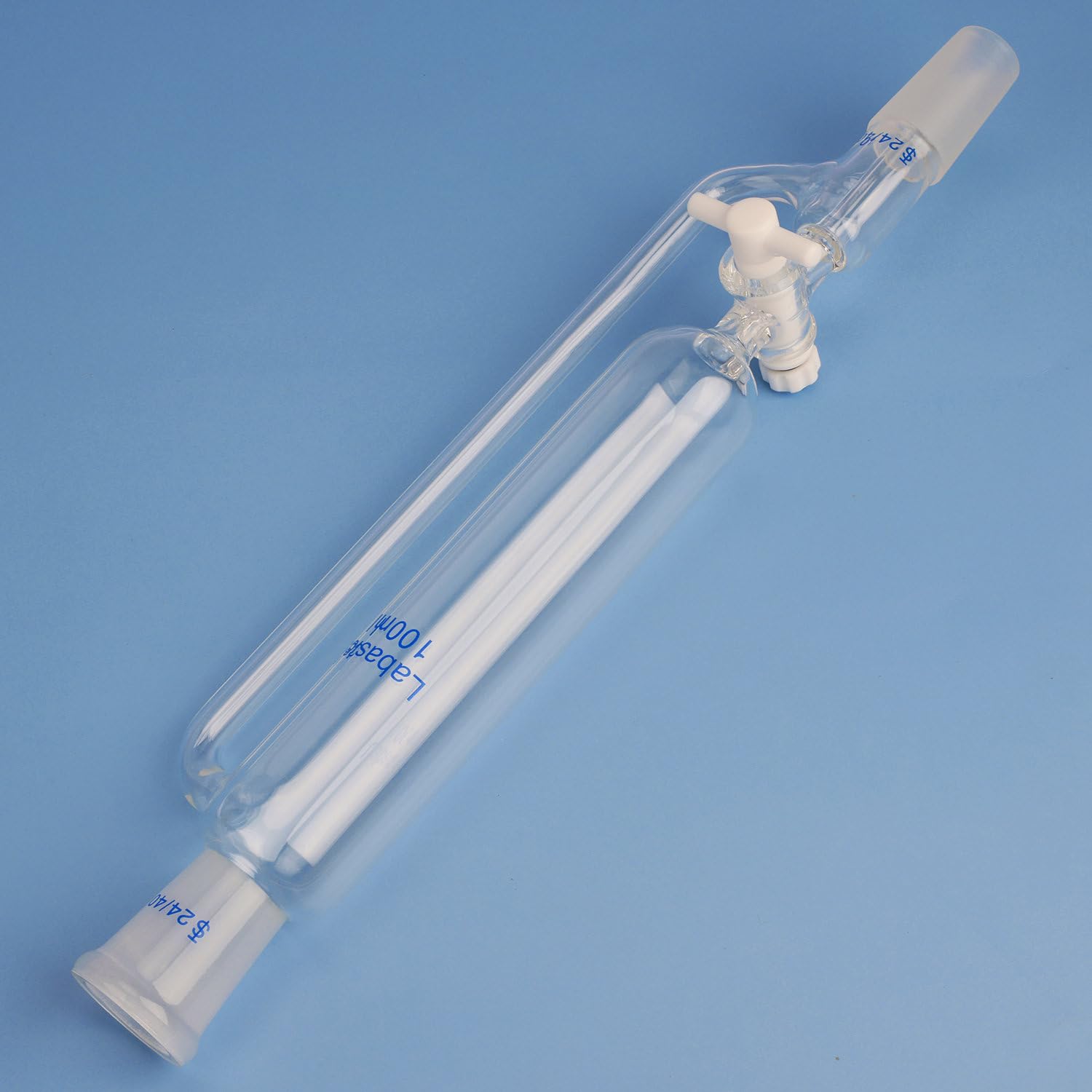 Labasics 100ml Pressure Equalizing Addition Funnel - Borosilicate Glass Dropping Funnel with 24/40 Joint & PTFE Stopcock - Ideal for Precise Chemical Dosing in Laboratory Experiments