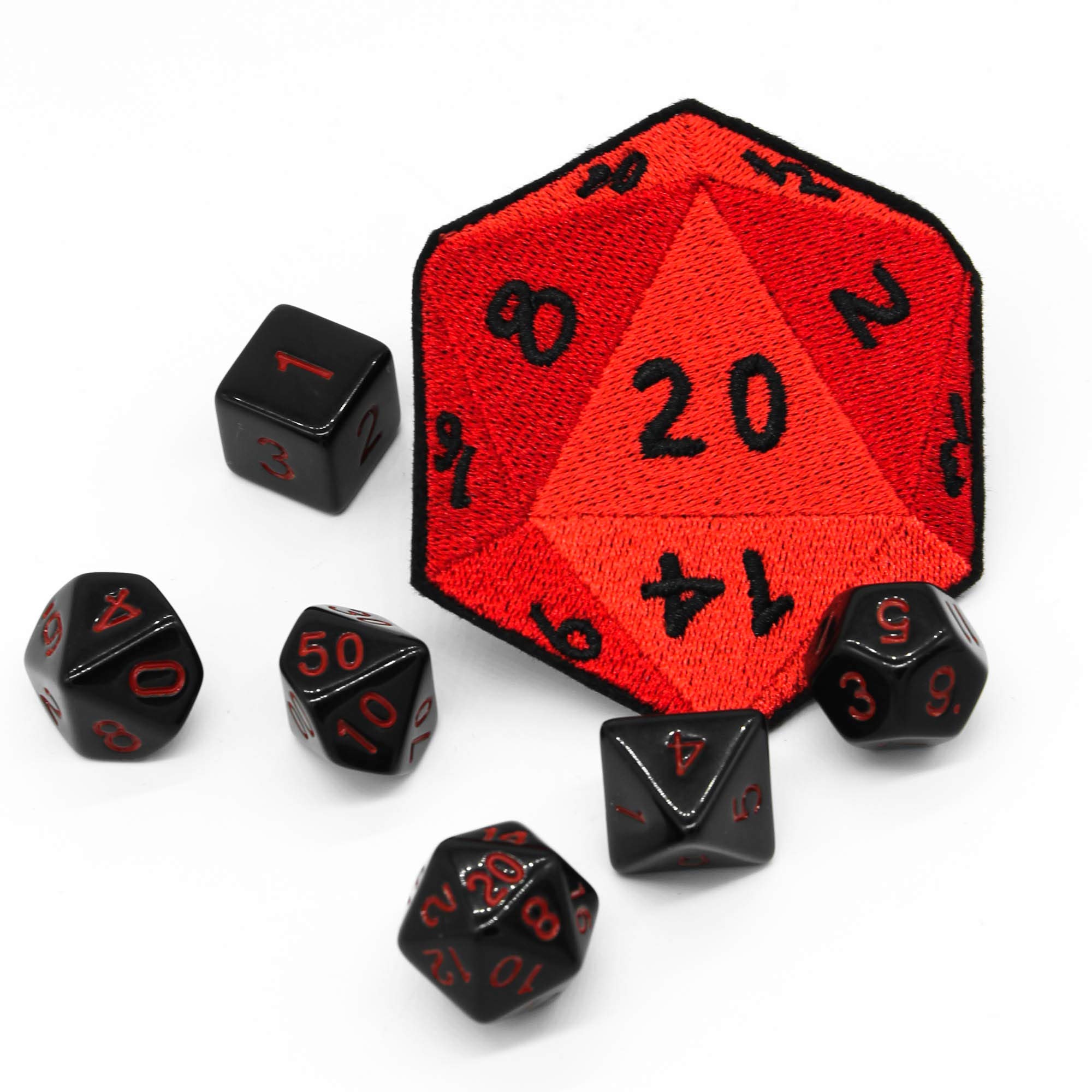 D20 20-Sided Dice Iron-On Embroidered Patch for RPG Gaming, Cosplay & DIY Costume Accessories