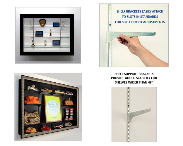 45x81 Inch Shadow Box Display Case with Glass Shelves - Metal Framed Super Wide Face (4 Inch Deep) - Perfect for Collectibles, Memorabilia, and Sports Jerseys Display