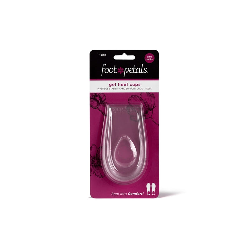Foot Petals Gel Heel Cup Cushions - Soft Orthotic Inserts for Women & Men - Relieve Heel Pain, Plantar Fasciitis - Perfect for High Heels, Work Shoes & Everyday Comfort