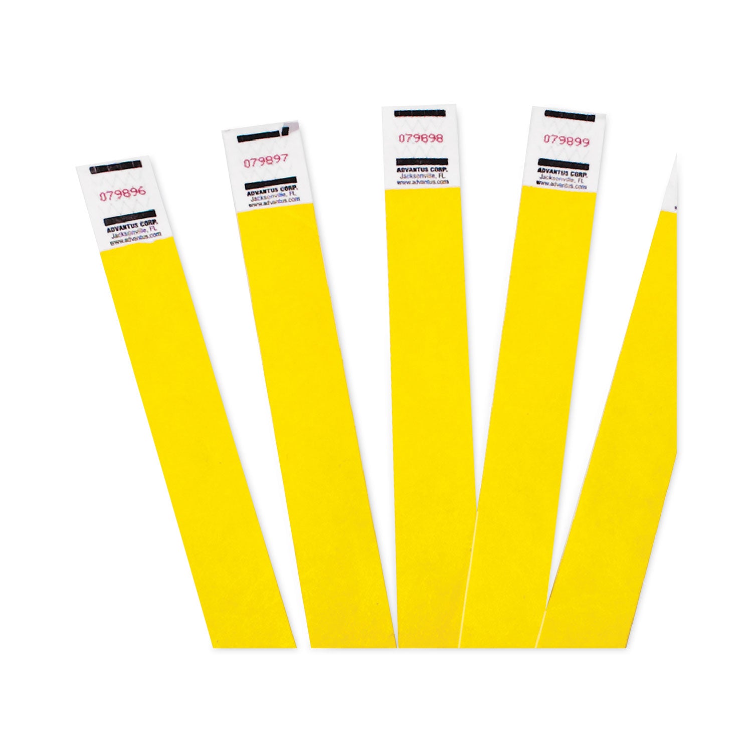 Advantus Numbered Wristbands for Crowd Control - Sequential Yellow Wristbands 10 x 0.75 Inches (Pack of 100) - Perfect for Events, Festivals, and VIP Access Management