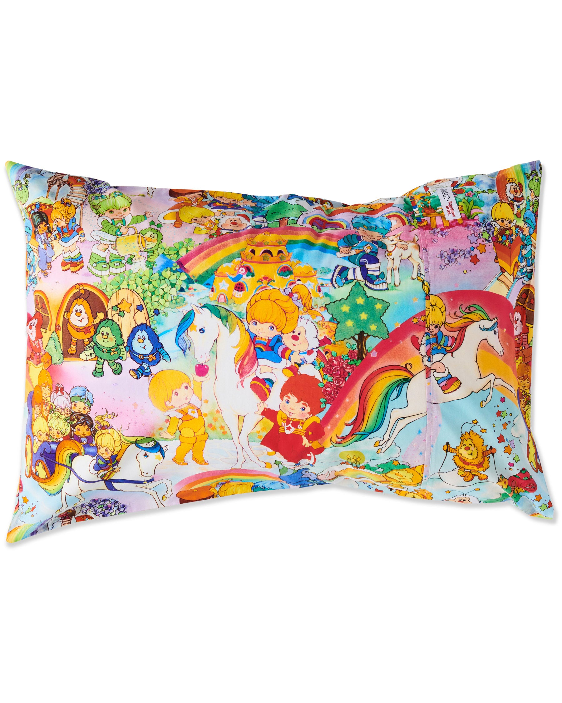 Kip&Co x Rainbow Brite Brite Side Organic Cotton Pillowcase - Soft Hypoallergenic Bedding for Kids & Adults - Perfect for Nursery, Dorm Room & Home Decor