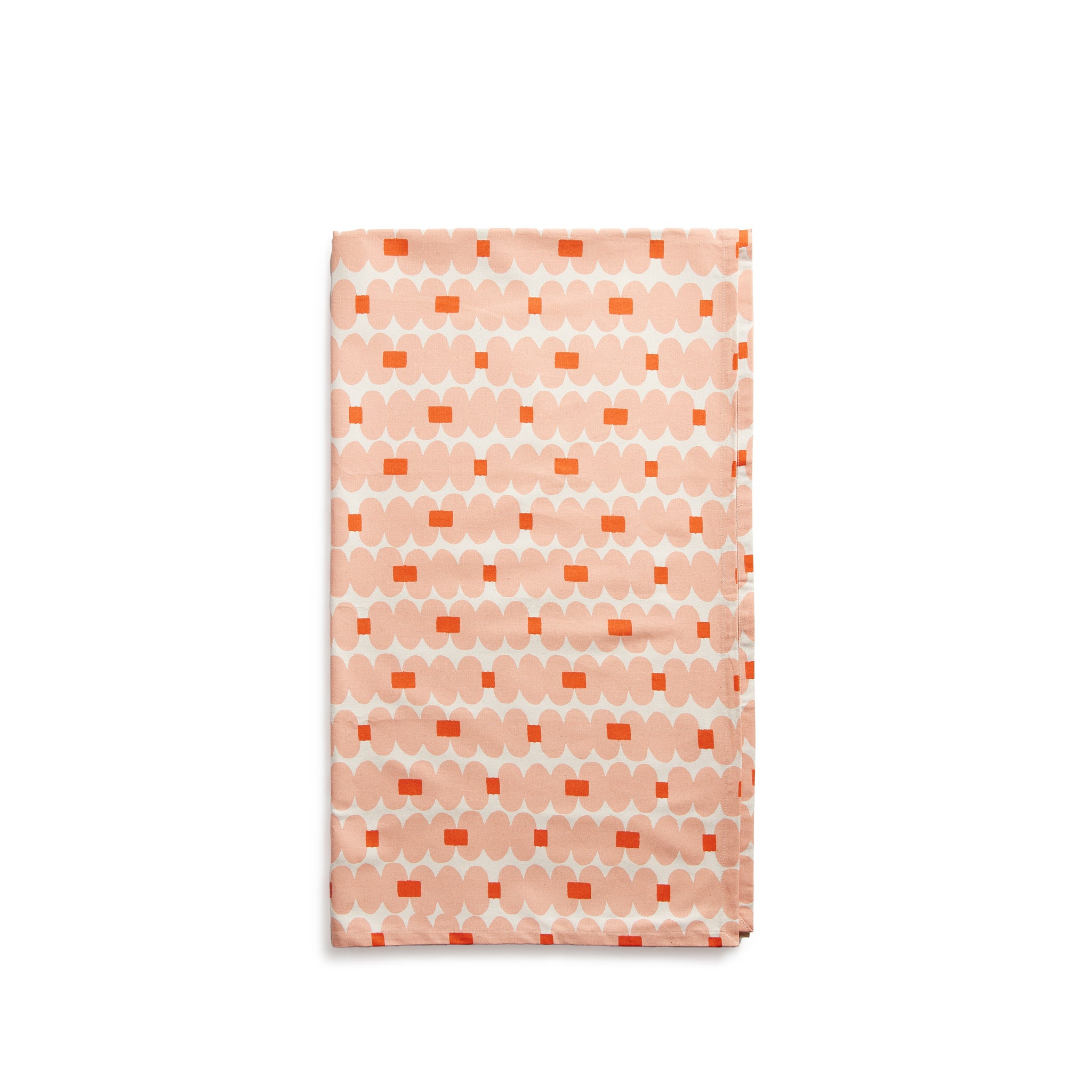 Oddjects Shell & Persimmon Printed Tablecloth - Waterproof Washable Dining Table Cover for Indoor/Outdoor Parties, Picnics, and Holiday Decorations