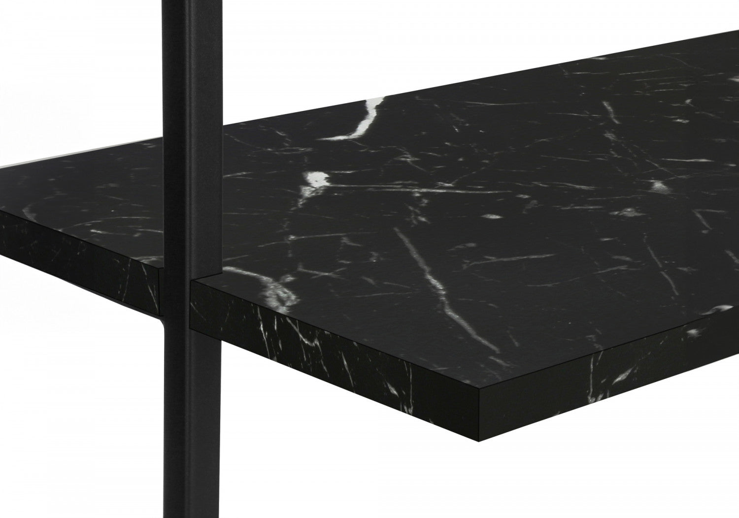 Vale Bookcase - Modern Marble Black Bookshelf for Home & Office - Stylish Storage Solution for Books, Decor & Essentials