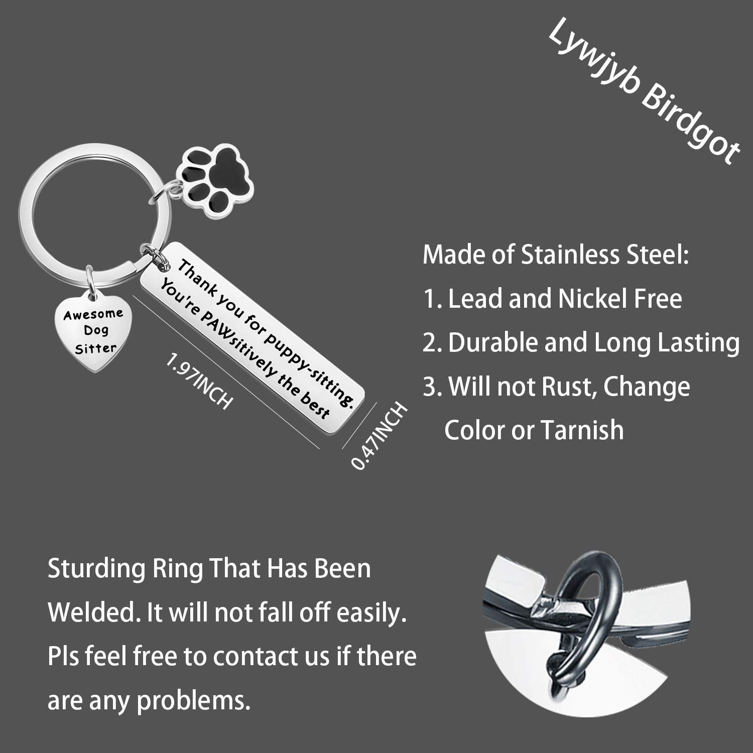 Lywjyb Birdgot Dog Walker Thank You Gift - Cute Dog Sitter Keychain for Pet Lovers - Perfect for Dog Walking, Pet Sitting Appreciation & Veterinary Staff Gifts
