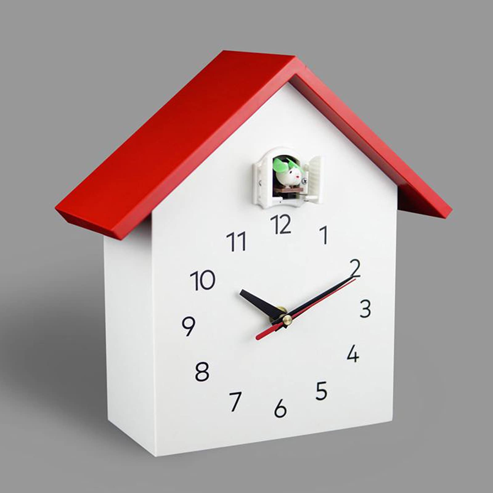 Modern Cuckoo Clock with Intelligent Time Telling - Red Wall Clock for Home, School & Office Decor | Perfect for Living Room, Bedroom & Classroom