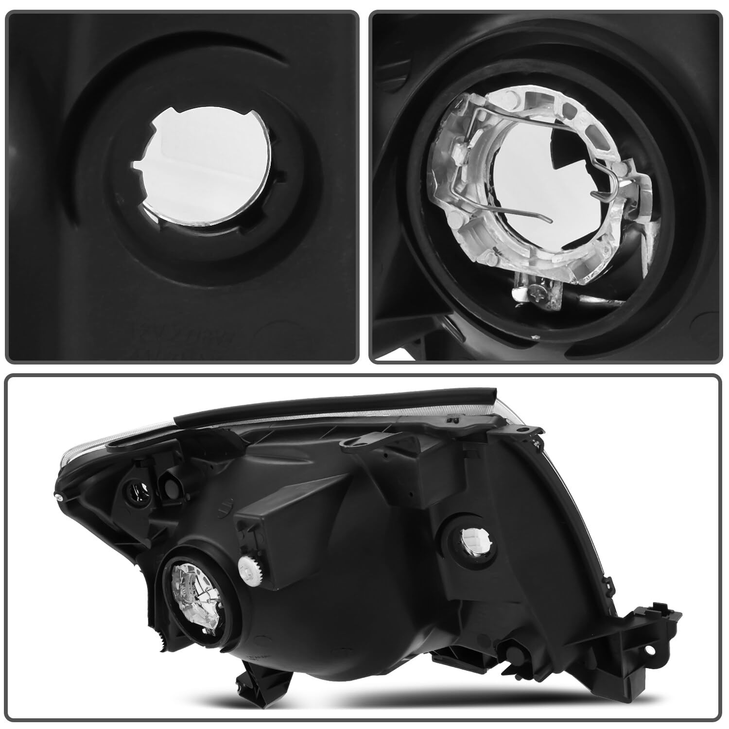 2005-2011 Toyota Tacoma Headlight Assembly - Chrome Housing with Amber Reflector & Clear Lens | Replacement Headlamps for Improved Night Driving & Off-Road Visibility