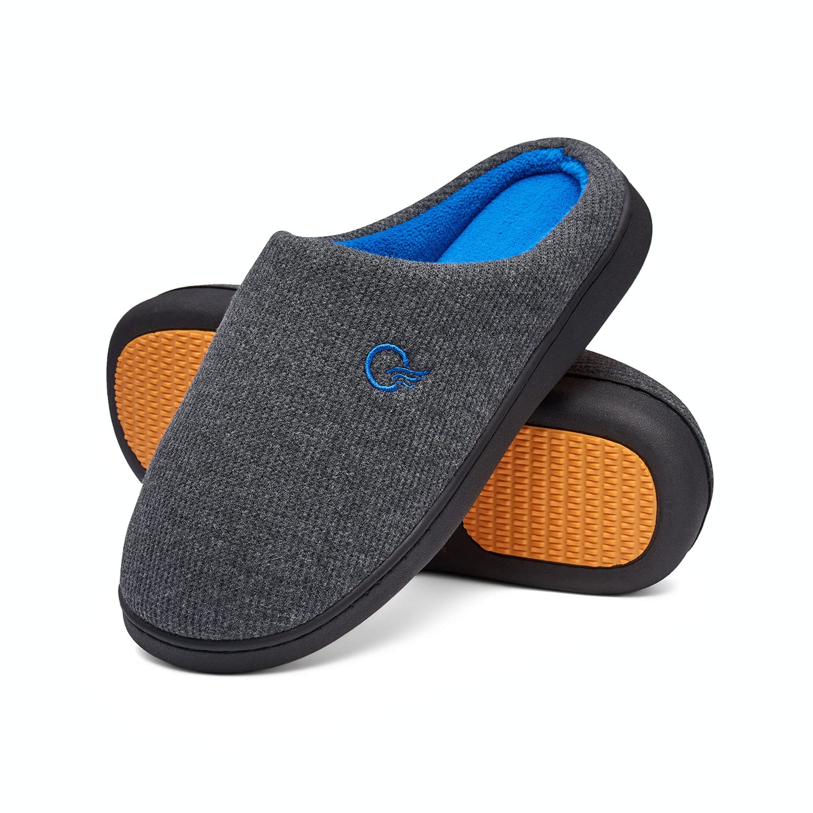 Mishansha Memory Foam House Slippers for Men & Women - Comfortable Indoor/Outdoor Home Shoes with Non-Slip Rubber Sole - Perfect for Relaxing, Lounging & Quick Errands