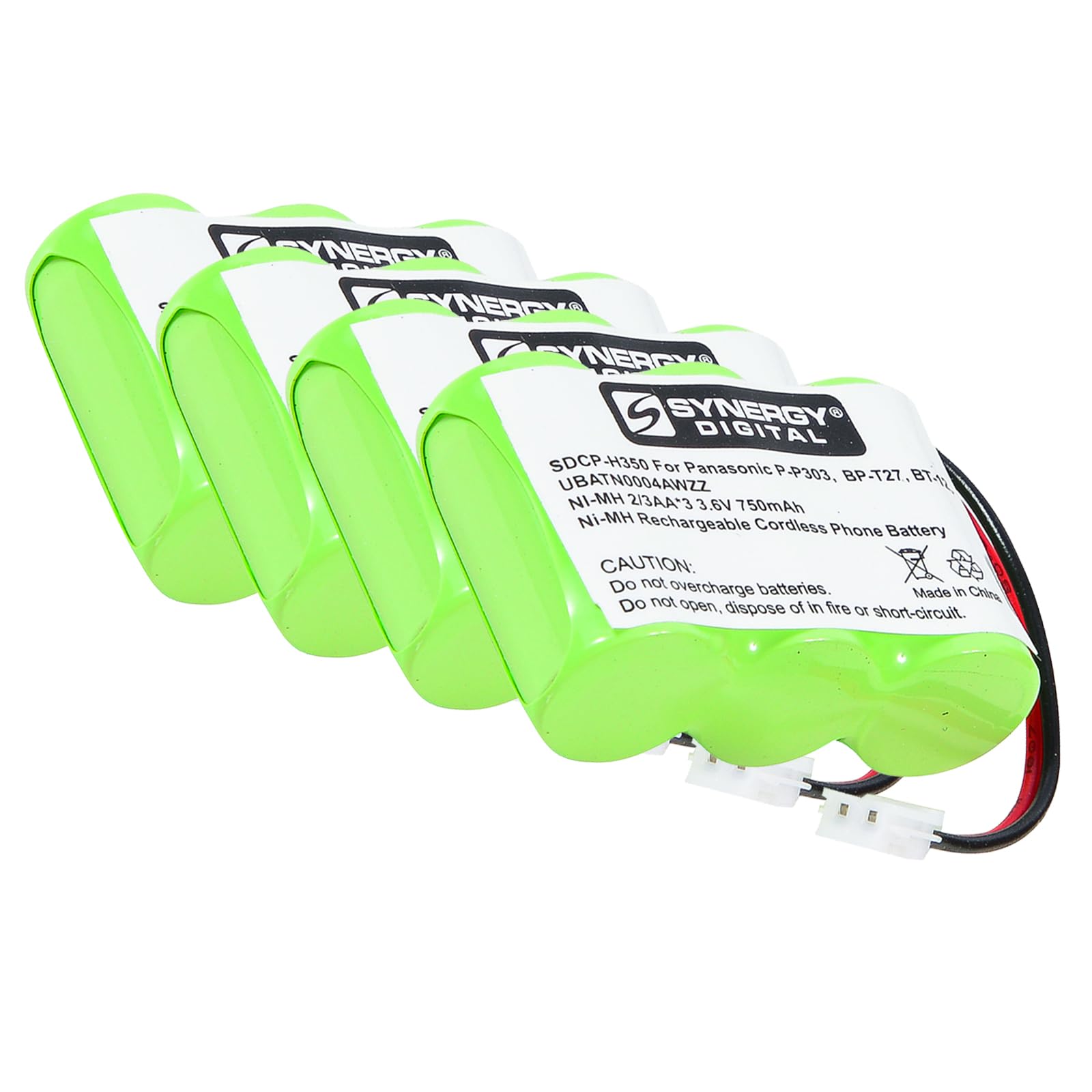 Synergy Digital Cordless Phone Replacement Batteries - 4 Pack Ni-MH 3.6V 750mAh for Sanyo 3N270AA & GESPCH03 Phones - Perfect for Home, Office, and Business Communication Use