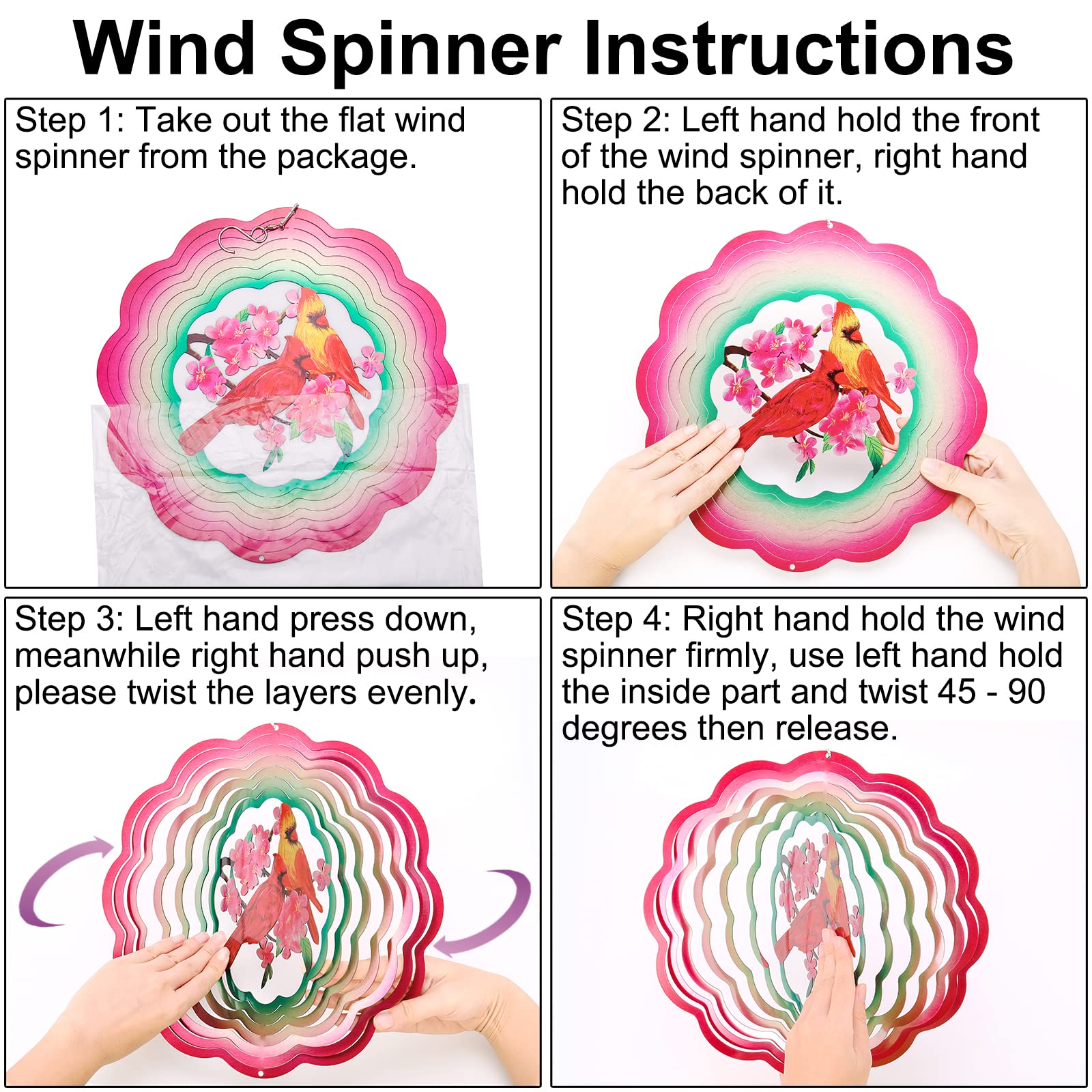 3D Butterfly Wind Spinner - 12 Inch Purple Metal Outdoor Decor for Yard & Garden | Hanging Wind Sculpture Art | Patio, Lawn & Backyard Decoration | Unique Spinifity Designs Gift Idea