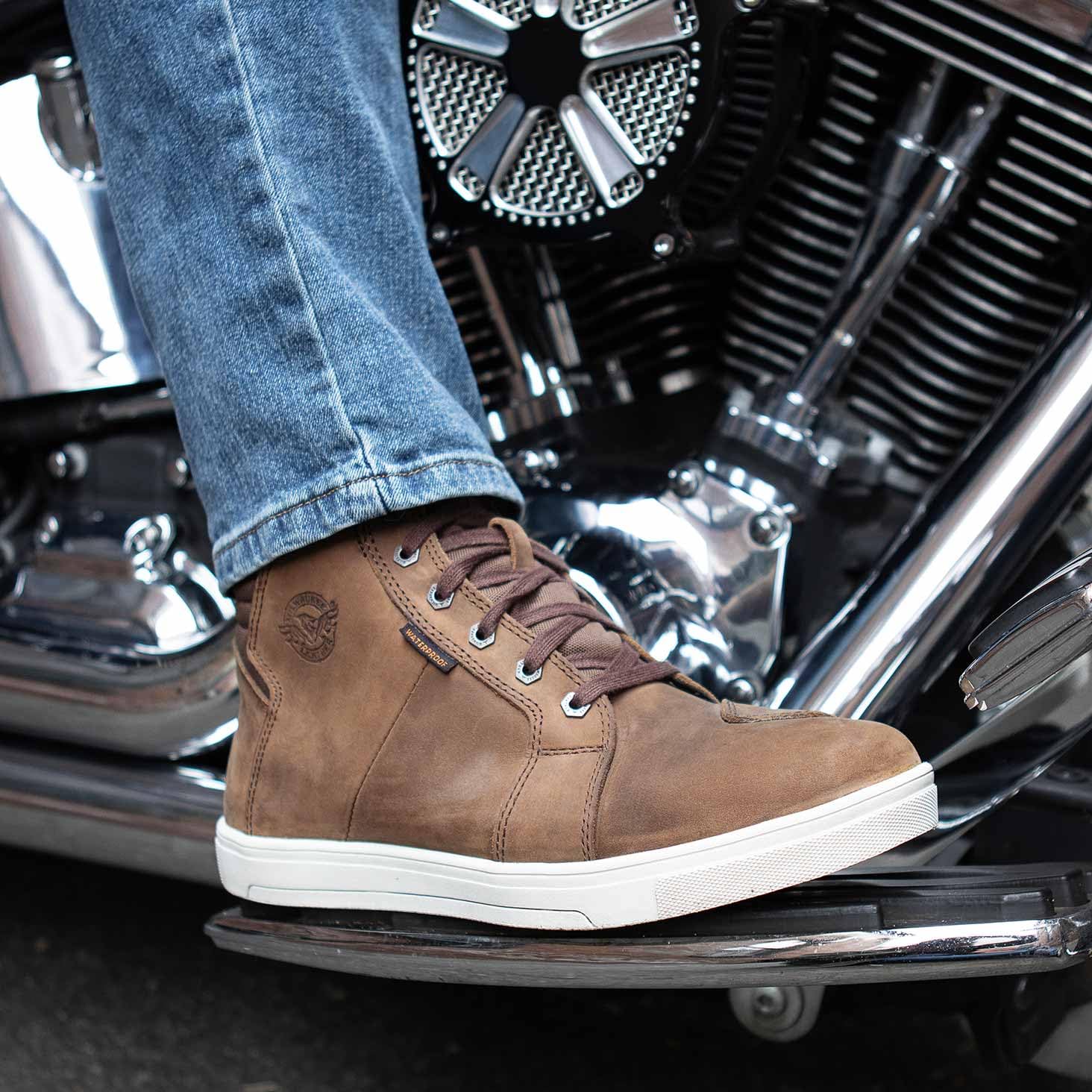 Milwaukee Leather Men's Motorcycle Shoes - Reinforced Street Biker Boots for Casual Riding (Leather, Suede & Canvas) Size 13 - Perfect for Urban Commuting & Weekend Cruises