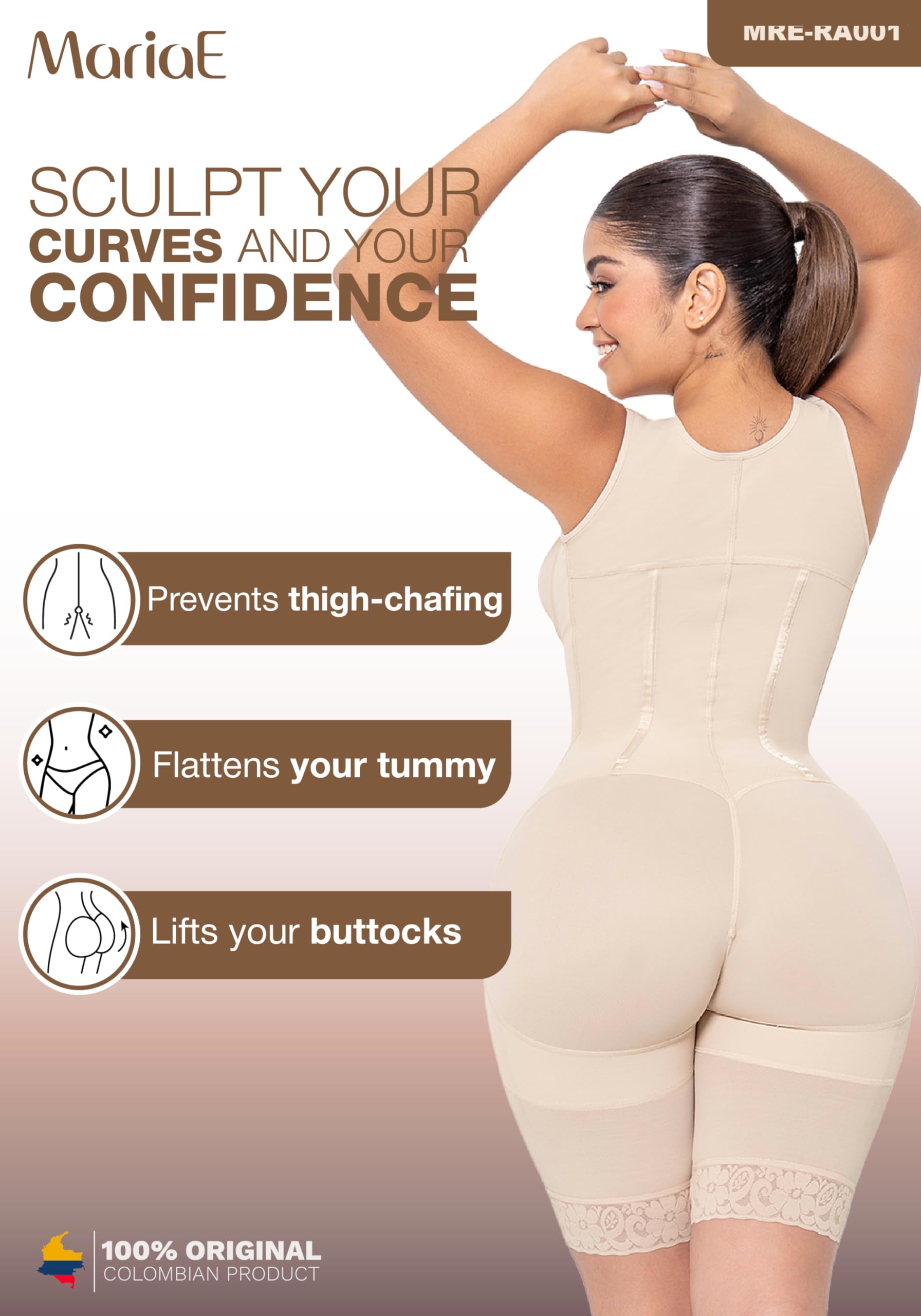 MARIAE STAGE 2 Post-Surgery Compression Garment - Tummy Tuck & Postpartum Girdle - Colombian Shapewear for Women - Recovery After C-Section or Abdominal Surgery