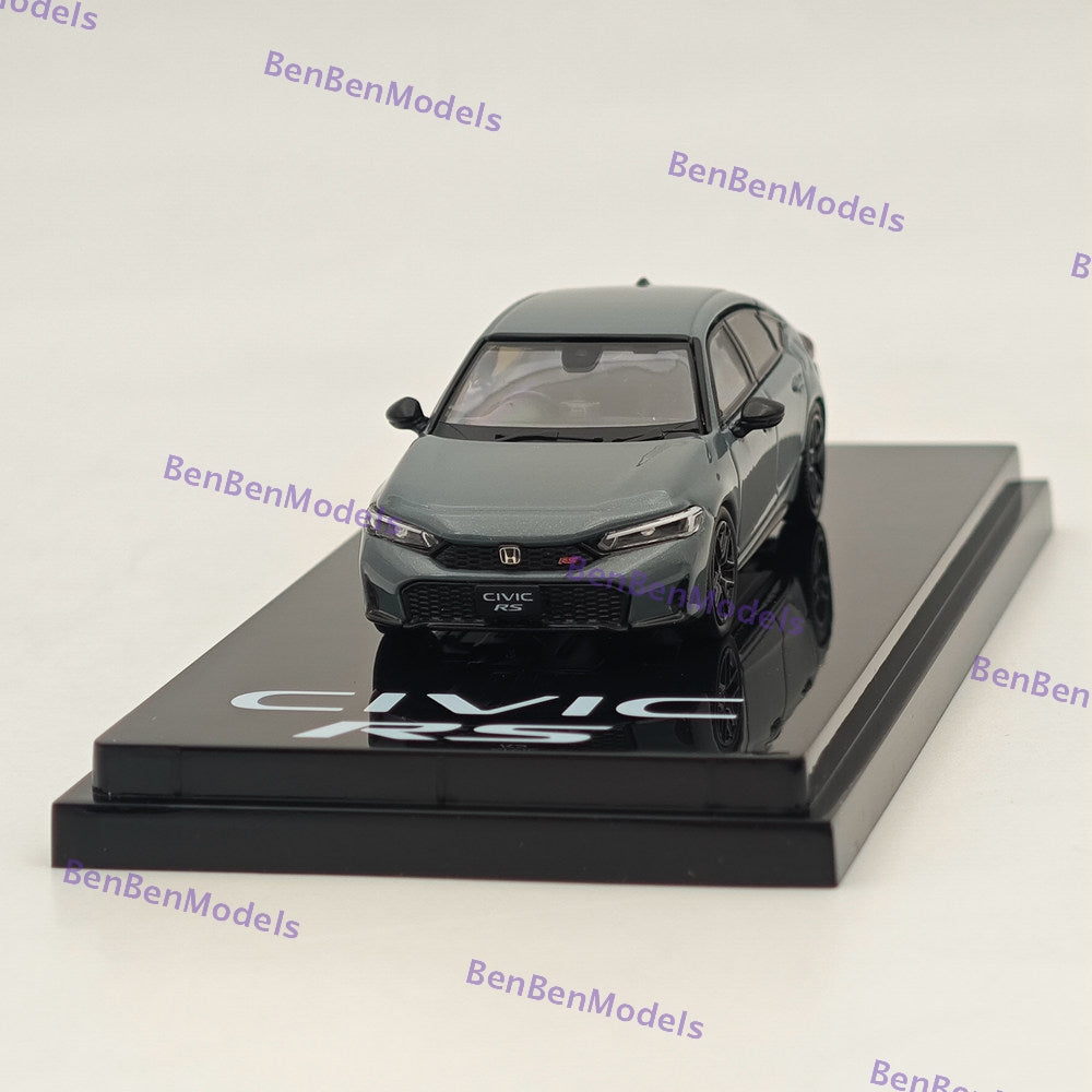 1/64 Scale Hobby Japan Honda Civic RS Sonic Gray Pearl Diecast Model Car HJ642046AGY - Perfect for Collectors, Display, and Gifts