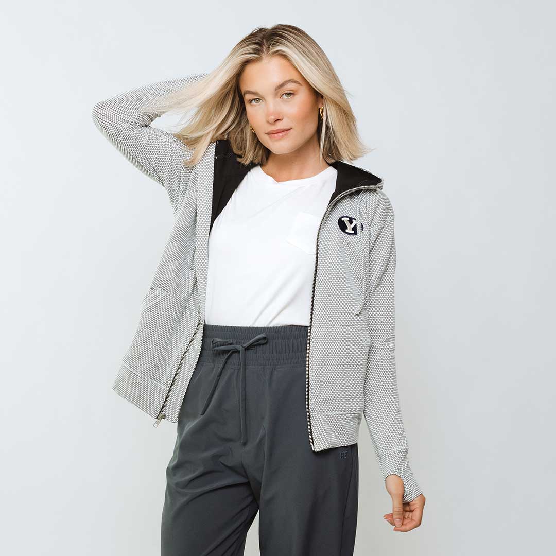 BYU Albion Honeycomb Zip Up Hoodie - Men's & Women's Pullover Sweatshirt for College Fans & Casual Wear