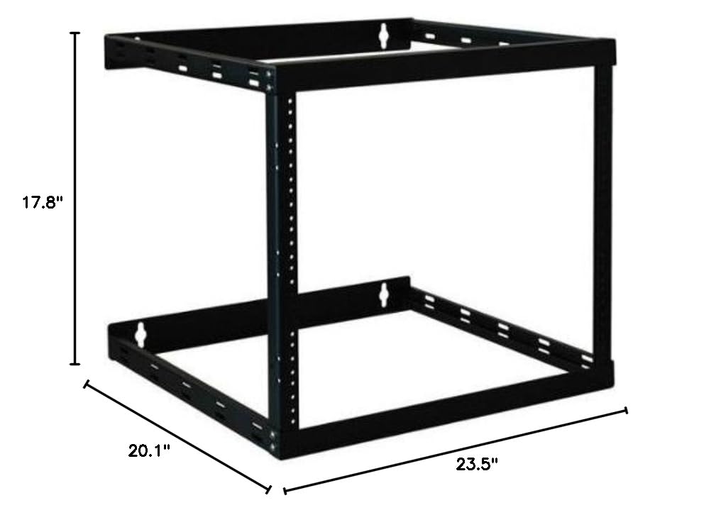Tripp Lite SmartRack SRWO8U22 8U Wall Mount Open Rack Cabinet - Steel Frame, Black Finish, 150 lb Capacity - Perfect for Network Equipment, Server, AV & Data Center Installation