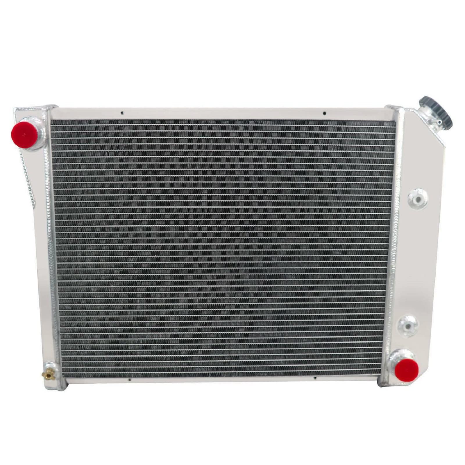 High-Performance 3-Row Aluminum Radiator for 1968-1974 Chevy Nova & 1975-1987 El Camino - Also Fits 1964-1987 Chevy Buick Oldsmobile Pontiac Models (Chevelle, Camaro, Malibu, Impala, LeSabre) - Complete Cooling Kit with Fan Shroud & Relay - Perfect for Classic Car Restoration & Hot Rod Upgrades
