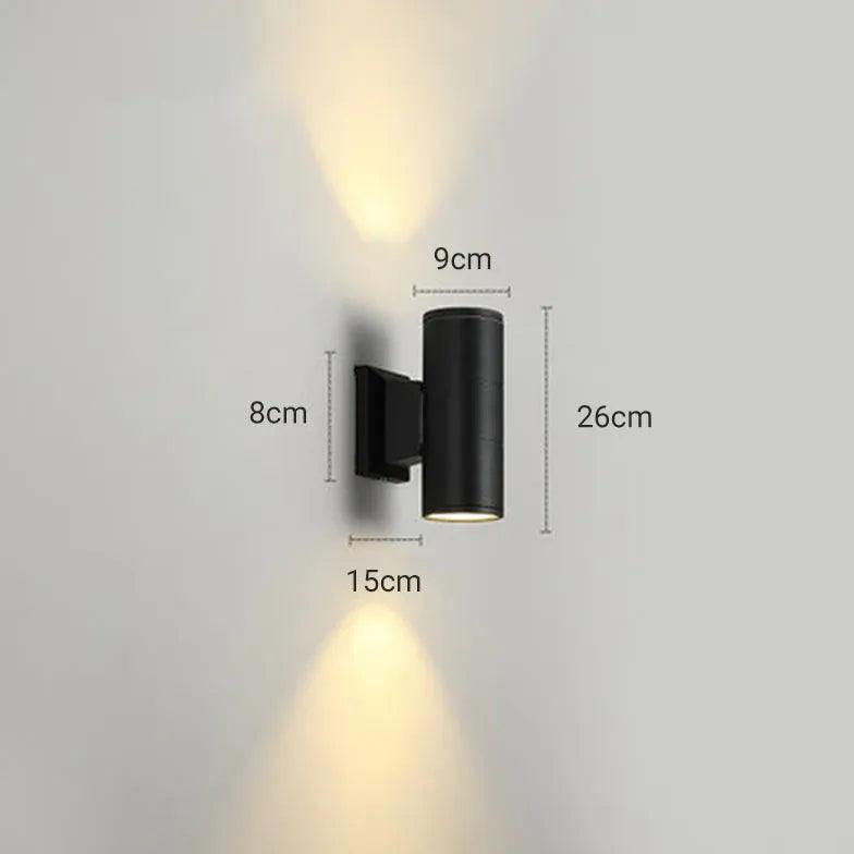 Black Up and Down Outdoor Wall Lights - Modern Exterior Sconce for Patio, Garden, and Porch Lighting