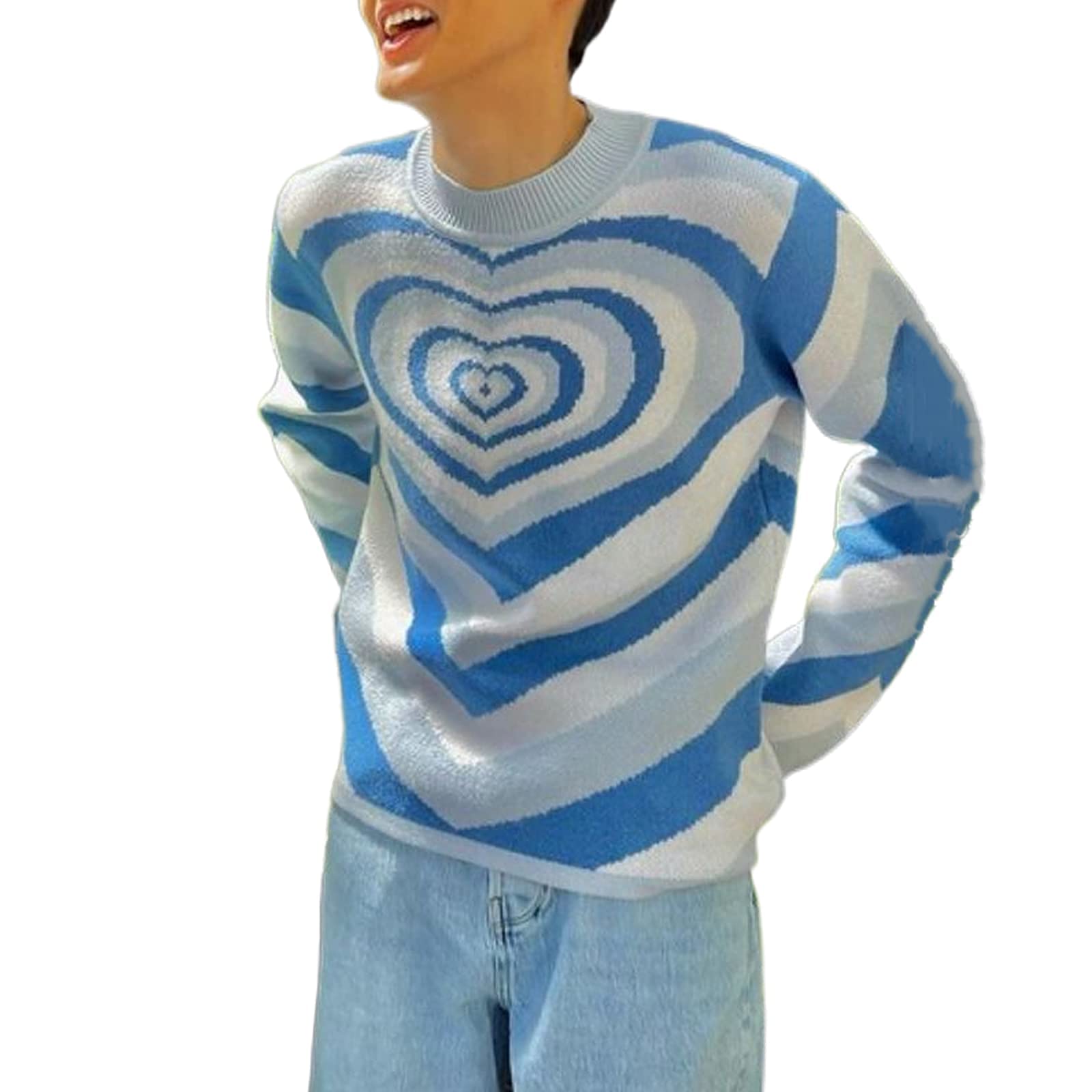 Y2K Women's Knitted Sweater Pullover - Tie Dye Striped Harajuku Retro Loose Long Sleeve Winter Knitwear Top | Cozy Casual Outfit for Fall & Winter Fashion