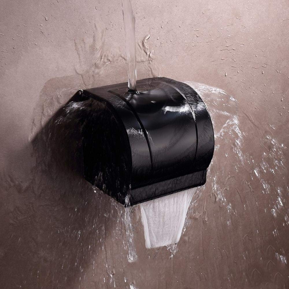 Premium Black Plated Space Aluminum Toilet Paper Holder - Waterproof Bathroom Tissue Box for Home & Office - Durable & Stylish Bathroom Accessory for Modern Decor