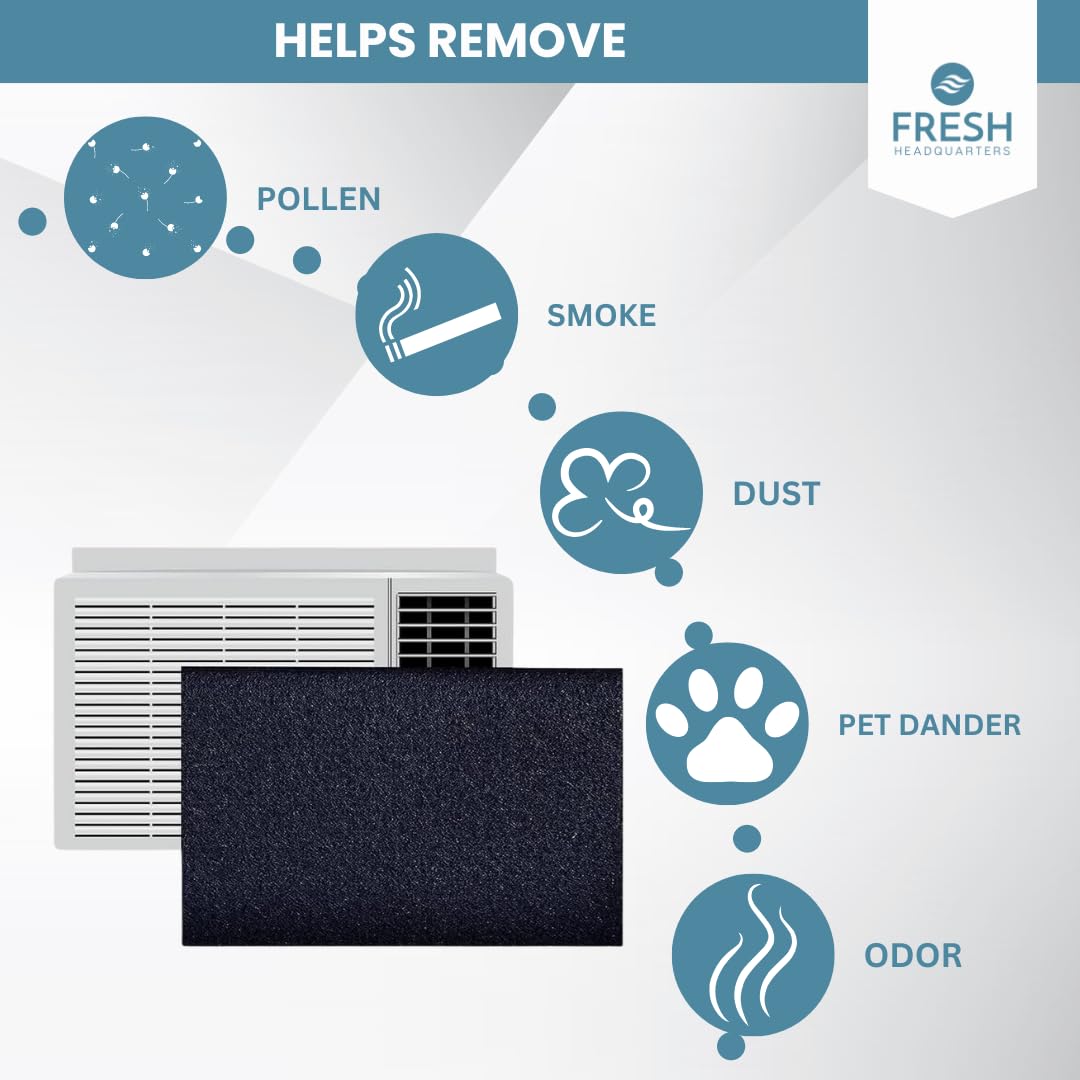 Cut-to-Fit Replacement Air Conditioner Furnace Filter 24x16 Inches - Universal AC Unit Filtration Pad for Window Units | Removes Dust, Pollen, Pet Dander & VOCs | Made in USA | Ideal for Home, Office & RV Use