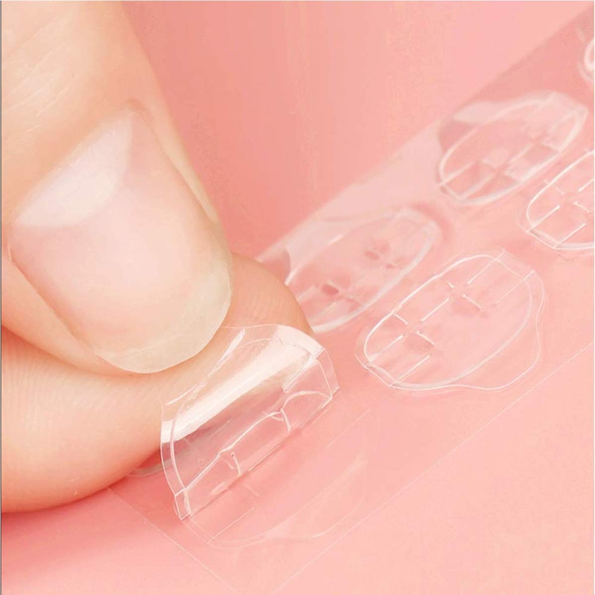 SellRider 100pcs Clear Silicone Finger Nail Tips with 3 Sheets Nail Tab Stickers - DIY Nail Art, Manicure & False Nail Extension for Salon & Home Use