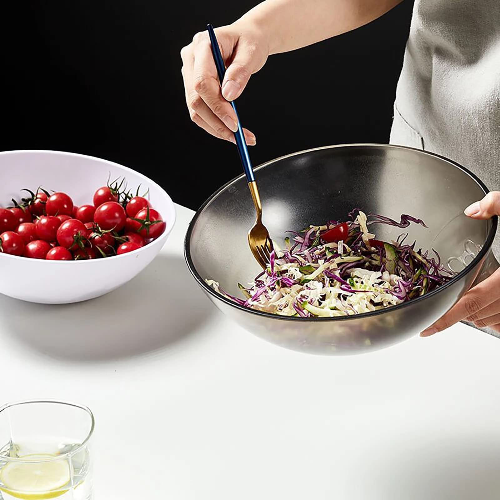 Plastic Strainer Basket with Funnel - Multifunctional Kitchen Colander for Washing Vegetables, Fruits & Salad - Perfect for Draining Pasta, Rinsing Berries and Food Prep