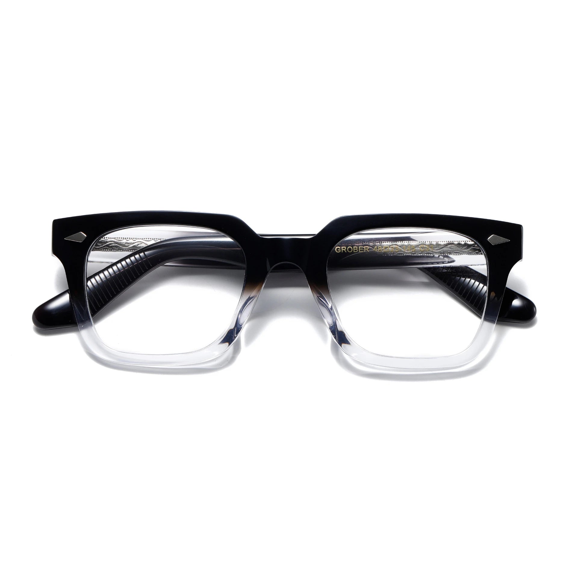 Aror Unisex Full Rim Square Thick Acetate Eyeglasses 13923 - Stylish & Durable Frames for Men & Women - Perfect for Reading, Work, and Fashion Accessories