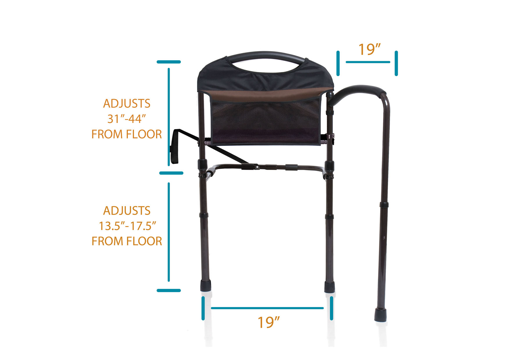 Adjustable Mobility Safety Rail for Seniors & Elderly - Sturdy Bathroom & Bedroom Assist Handle for Fall Prevention - Perfect for Home Care & Assisted Living Facilities