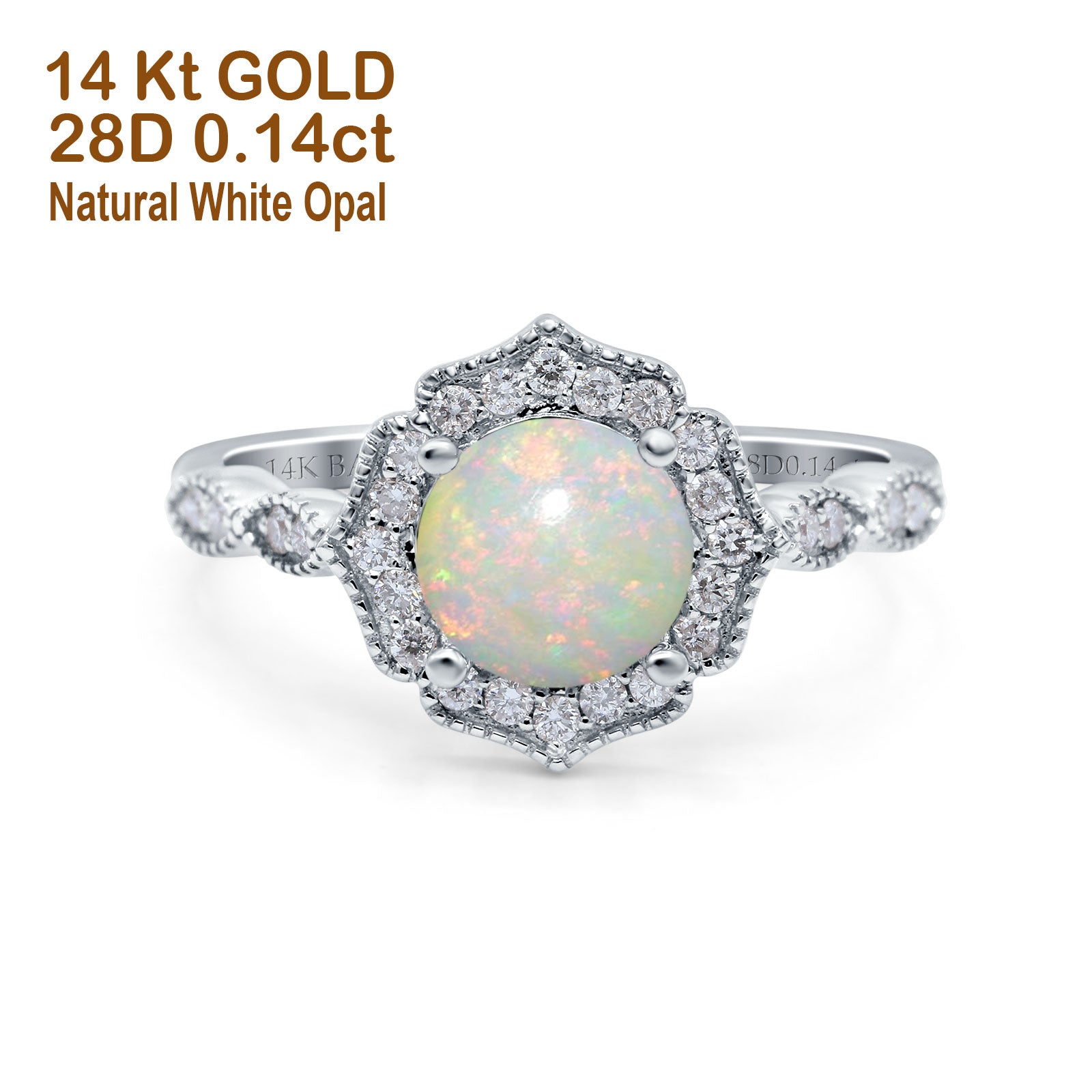 White Gold Natural White Opal
