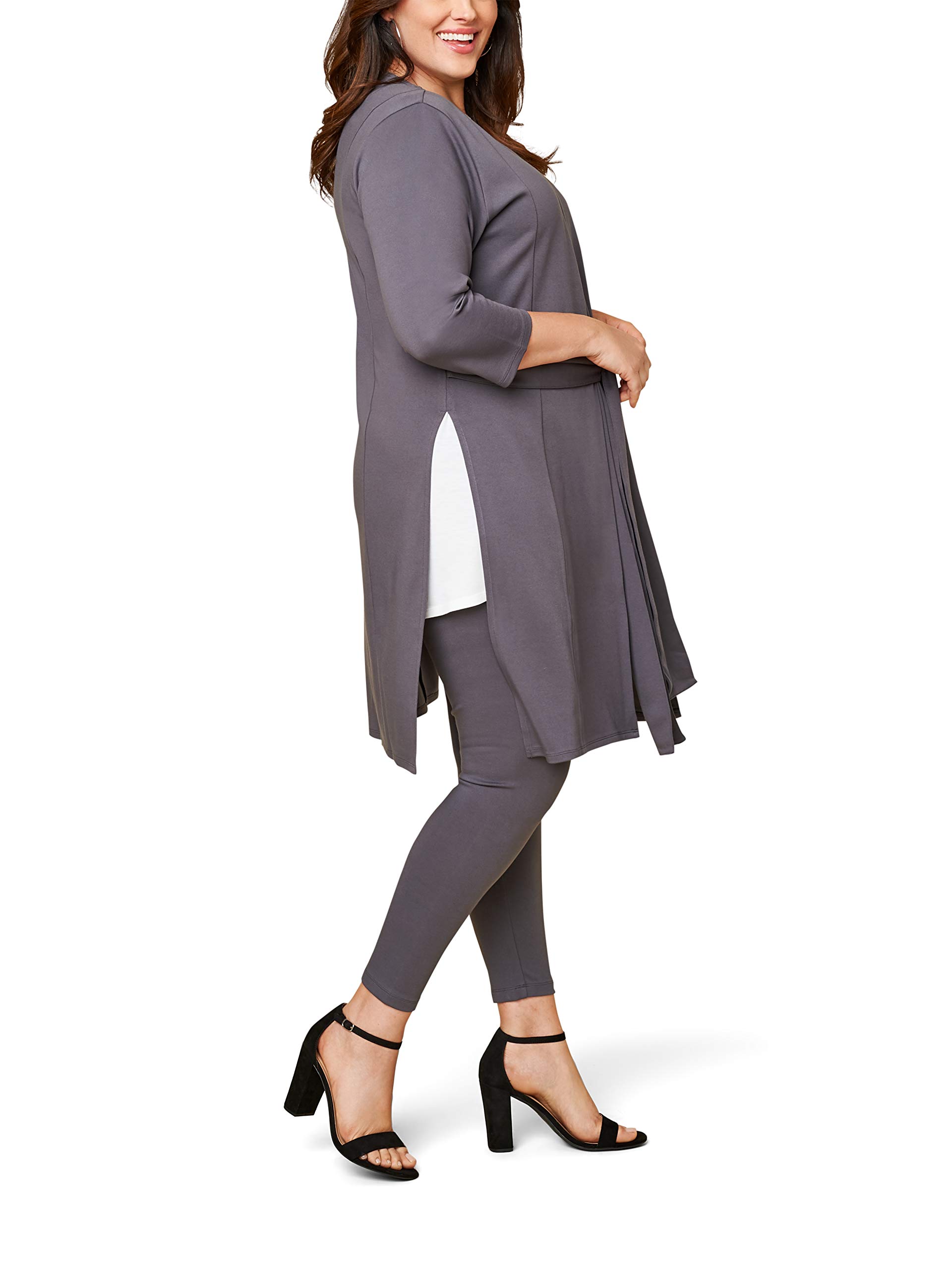Fruit of the Loom Women's Plus Size Open Front Long Cardigan Sweater | Soft Ponte Knit | Casual Loungewear & Office Wear | Perfect for Layering in Fall & Winter