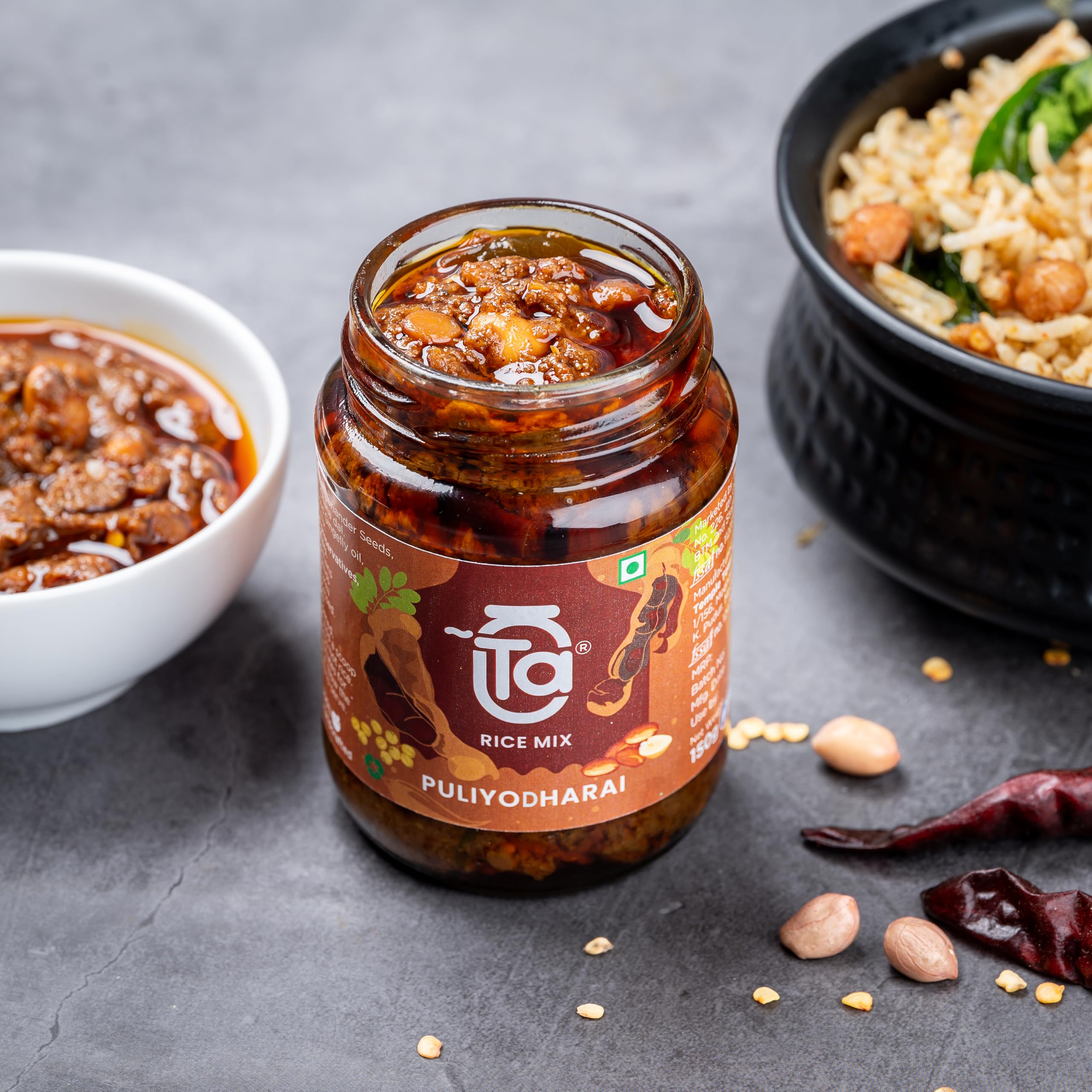Authentic South Indian Ta Rice Mixes | Puliyodharai & Puliyogare Rice Mix Paste | Cold Pressed Oil | No Preservatives | Traditional Iyengar Flavor | 100% Natural | 150g | Perfect for Festivals, Quick Meals & Authentic Indian Cuisine