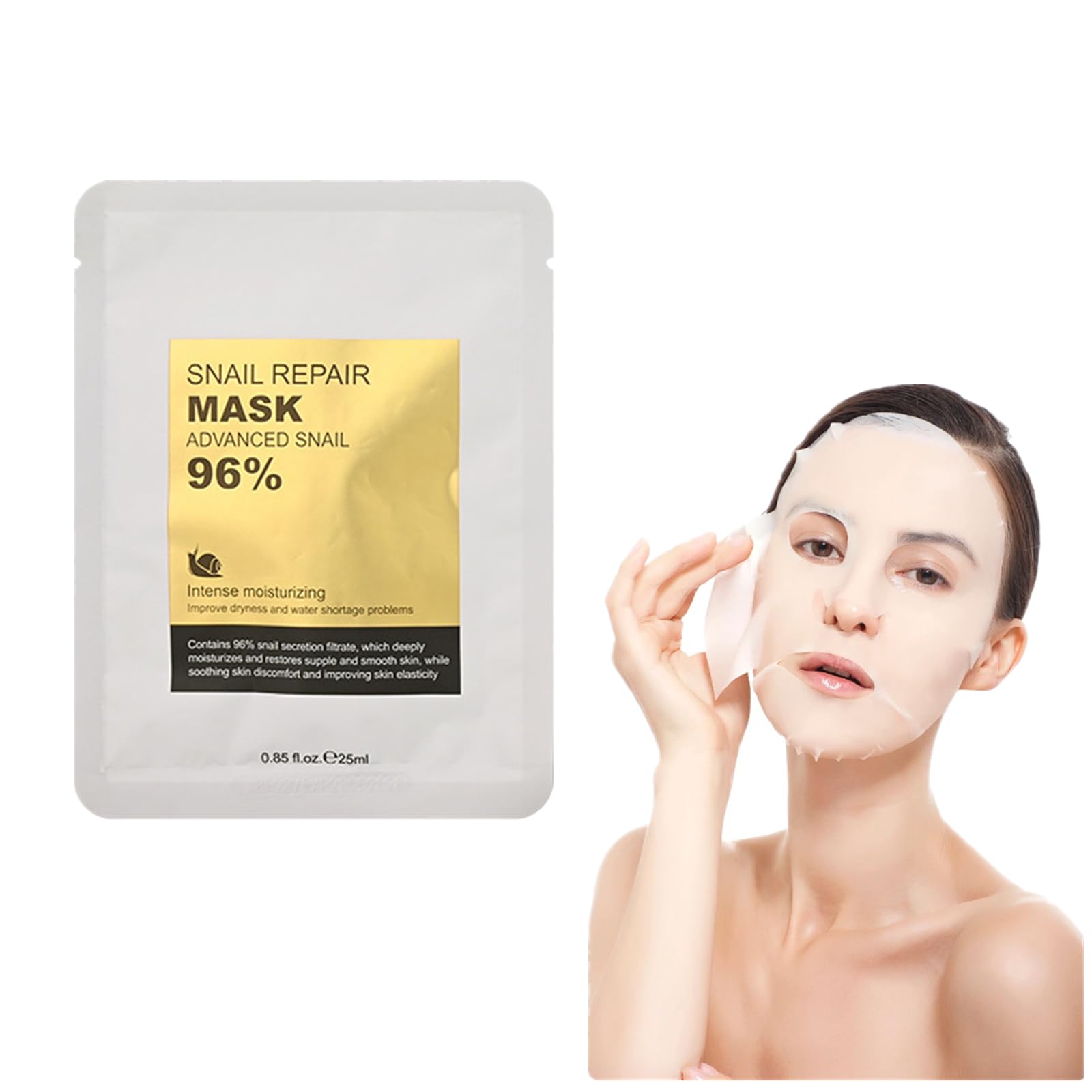 Premium Snail Mucin Sheet Mask - Hydrating & Anti-Aging Facial Mask with Snail Secretion Filtrate | Korean Skincare for Youthful Glow | Reduces Wrinkles & Fine Lines | Perfect for Night Routine, Spa Day & Travel Skincare (1pc)