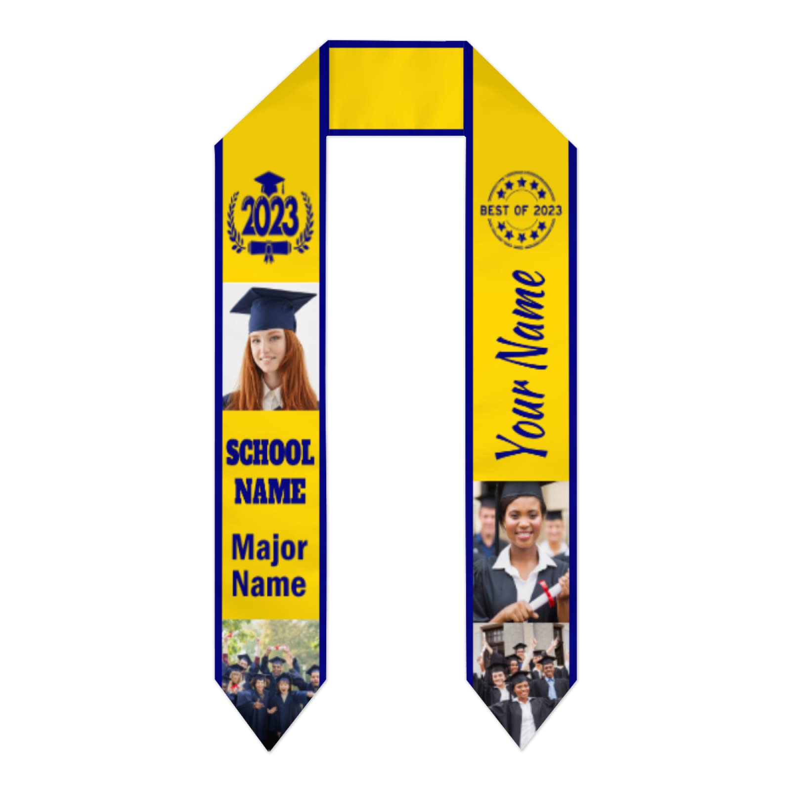 Custom Graduation Stole 2025 - Personalized with Photo, Name & School - Class of 2025 Graduation Gift for High School & College - Perfect for Commencement Ceremonies & Photo Keepsakes
