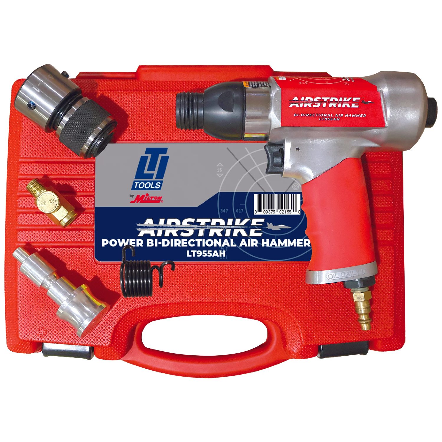 Lock Technology 955AH Airstrike Bi-Directional Air Hammer - Heavy Duty Pneumatic Tool for Auto Repair, Metalworking & Construction - Perfect for Removing Rusted Bolts, Breaking Concrete & Demolition Work