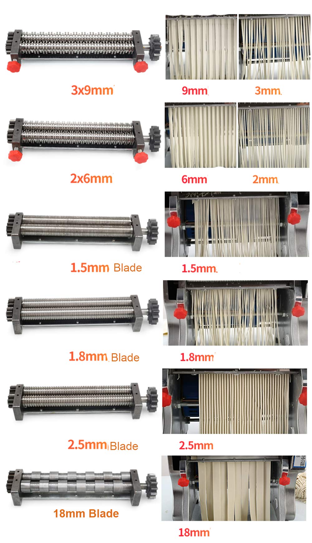 TOPCHANCES 1.5mm Round Blade for 750W Automatic Electric Pasta Maker - Compatible with Noodle Press Machine - 110V Stainless Steel Pasta Cutter - Perfect for Homemade Spaghetti, Fettuccine & Fresh Pasta Making