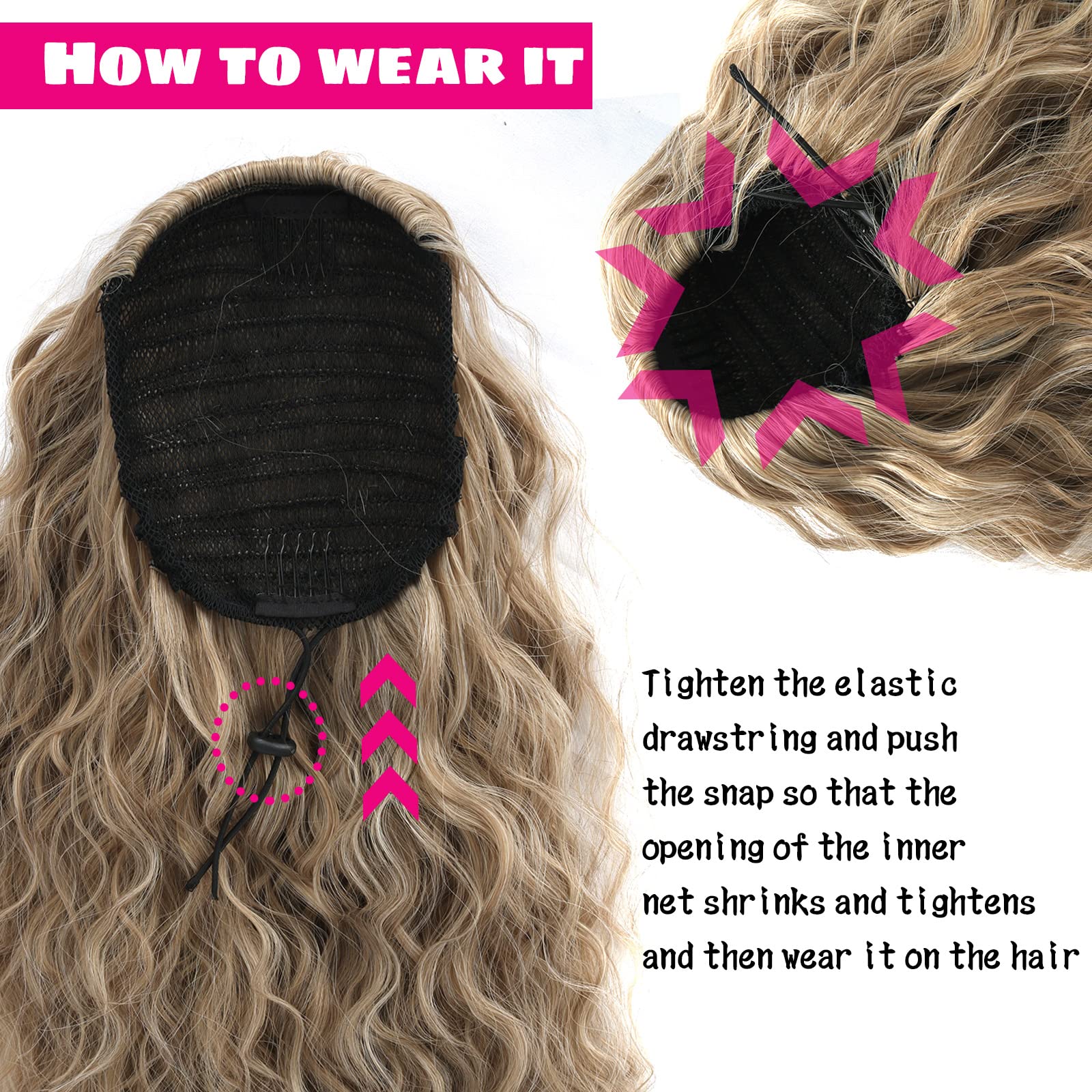 Ash Blonde Clip-In Ponytail Hair Extension 26