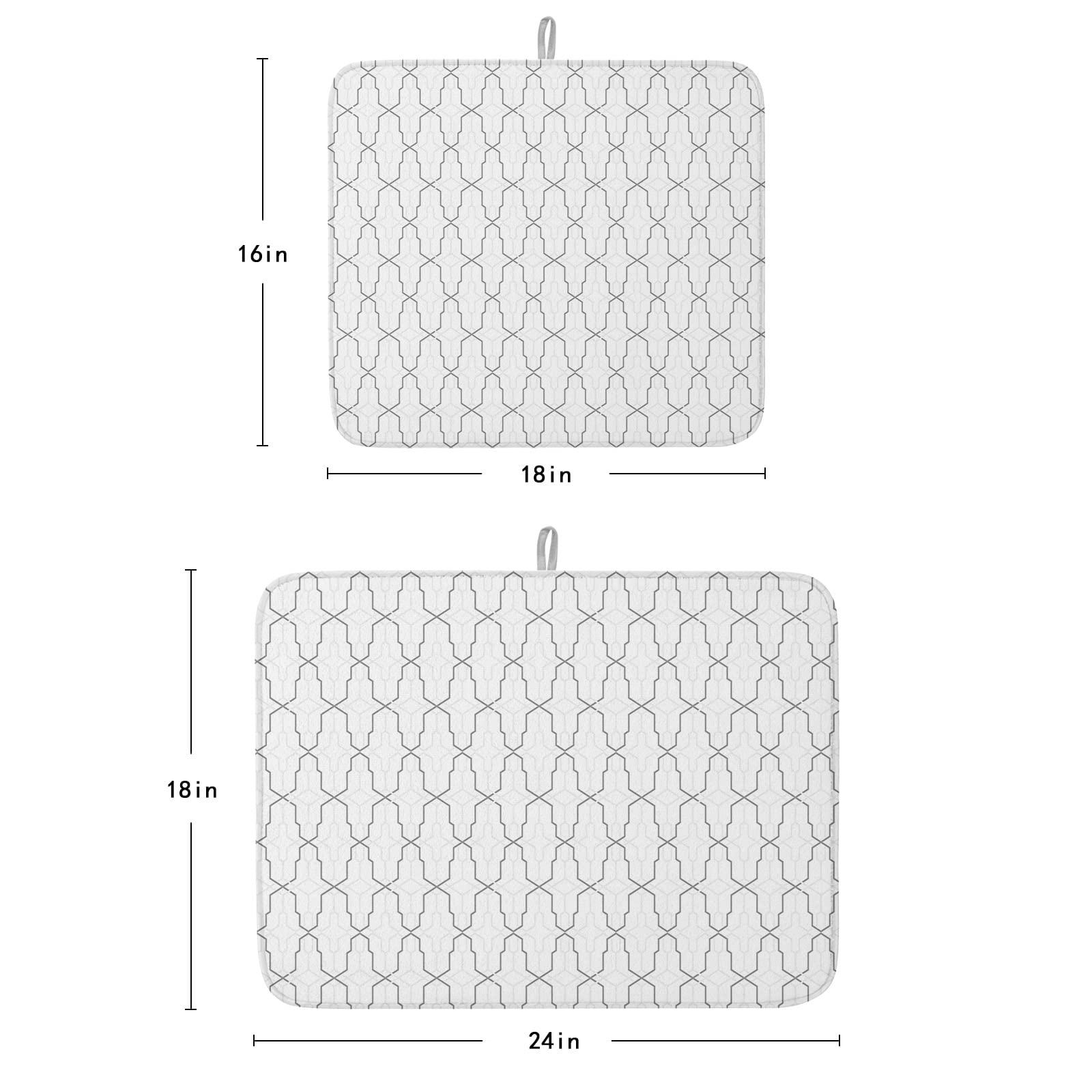 Microfiber Dish Drying Mat 18x24 Inch - Absorbent Reversible Kitchen Counter Mat for Dishes & Utensils