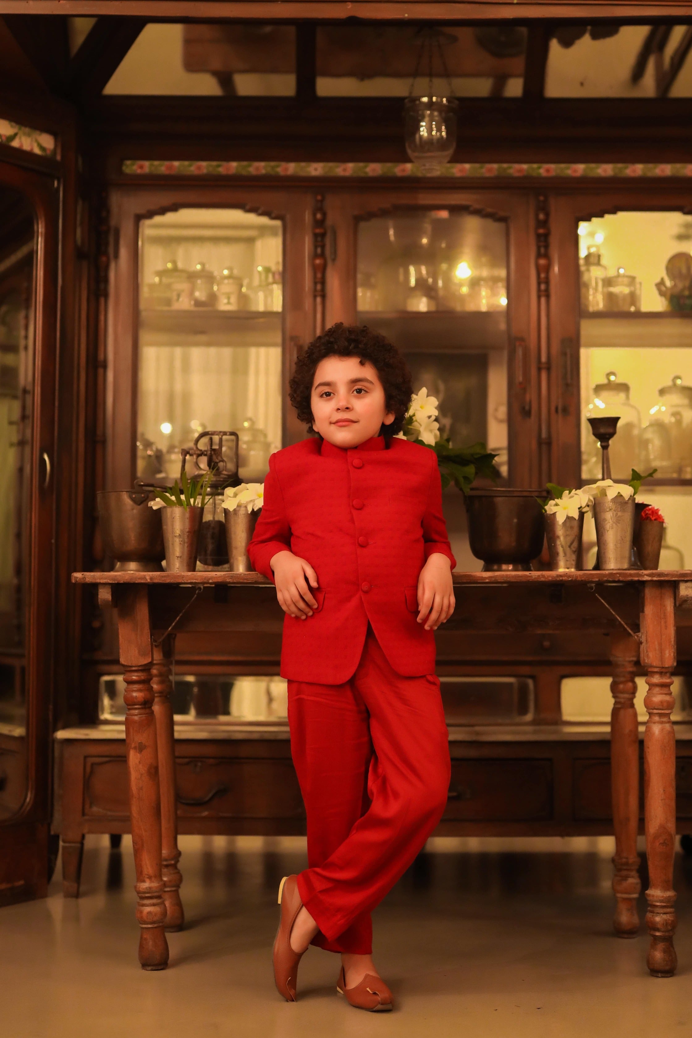 Organic Cotton Dobby Jacket & Trouser Set for Boys | Comfortable & Stylish Kids Outfit | Perfect for School, Parties & Special Occasions