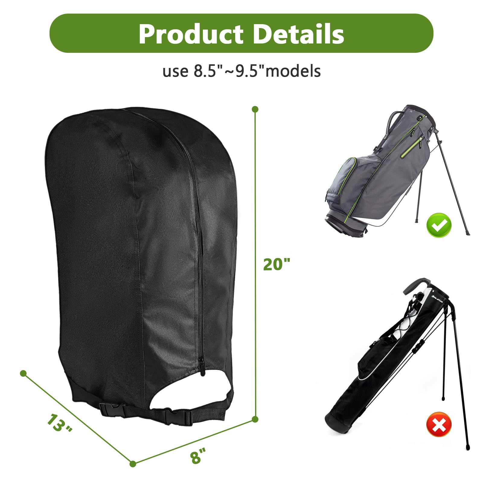 **Yoyong Waterproof Golf Bag Rain Cover - Universal Fit for Men & Women Golfers - Durable Golf Club Bag Protector for Rain & Wind (Black) - Perfect for Outdoor Golfing in All Weather Conditions**