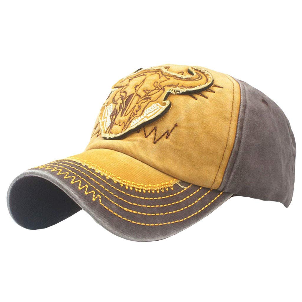 Unisex Adjustable Dad Hat - Distressed Denim Baseball Cap with Embroidered Applique - Casual Sport Sun Hat for Men & Women | Perfect for Outdoor Activities, Sports Events & Everyday Wear