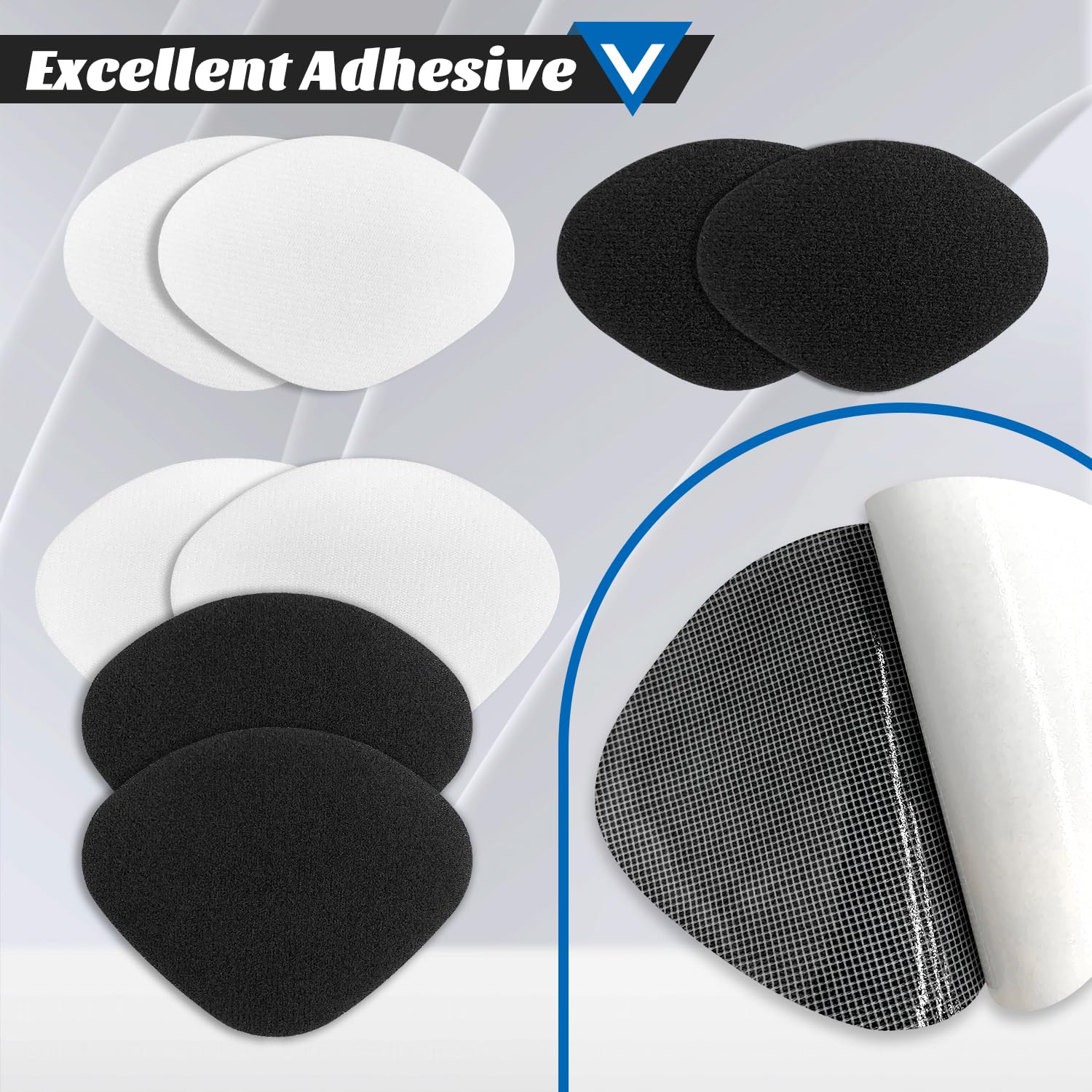 UTXN 8-Piece Shoe Repair Patches for Holes - Self-Adhesive Coach Heel Repair Patches (Black & White) - Durable Leather Shoe Fixing Kit for Sneakers, Boots & Dress Shoes - Perfect for Home, Office & Travel Use